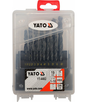 Набор сверл по металлу Yato HSS 1-10 мм 19 шт YT-4462