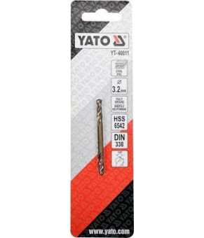 Сверло по металлу двустороннее шлифованное Yato 3.2х49/9.5 мм HSS 6542 YT-40011