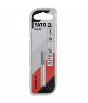 Сверло по металлу Premium Yato к нержавеющей и высоколегированной стали, литья 0.5х25 мм HSS 4241 5 шт YT-44200