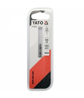 Сверло по металлу Premium Yato к нержавеющей и высоколегированной стали, литья 3.5х70 мм HSS 4241 YT-44212