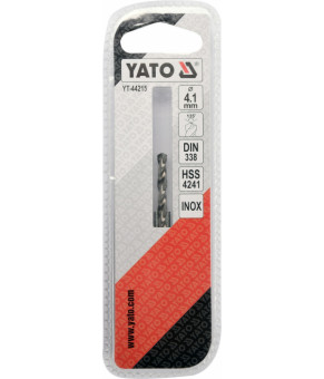 Сверло по металлу Premium Yato к нержавеющей и высоколегированной стали, литья 4.1х75 мм HSS 4241 YT-44215