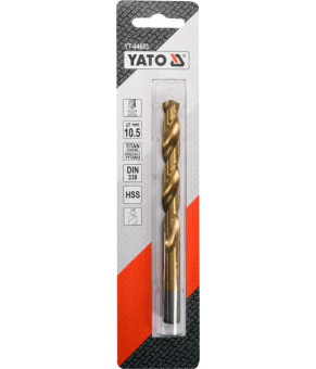 Сверло по металлу титановое Yato 10.5х133/87 мм HSS-TIN YT-44663