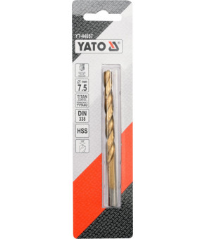 Свердло по металу титанове Yato 7.5х109/69 мм HSS-TIN YT-44657