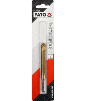Сверло фрезерное по металлу Yato HSS-TIN 11х110 мм HEX-1/4" YT-44829