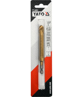 Сверло фрезерное по металлу Yato HSS-TIN 13х120 мм HEX-1/4" YT-44831