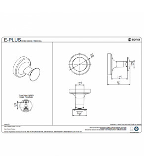 Крючок SONIA E-PLUS 124503