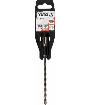 Сверло по железобетону SDS Plus Premium Х-тип Yato 6х160 мм с 4 режущими кромками YT-41936
