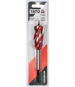 Сверло по дереву Yato 25х165 мм HEX-1/4" HRC 40-45 с 4 режущими кромкам YT-44687