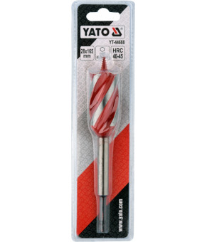 Сверло по дереву Yato 28х165 мм HEX-1/4" HRC 40-45 с 4 режущими кромкам YT-44688