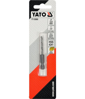 Сверло по дереву Yato ø3х65/35 мм HEX 1/4" HSS 4241 YT-33860