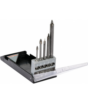 Набор сверл по стеклу и керамике Sthor 4-10 мм HEX-1/4" YG6X 5 шт 21709