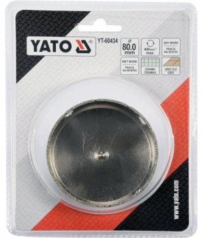 Сверло алмазное по гресу и керамике Yato 80 мм YT-60434