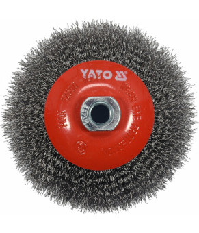 Щетка дисковая зачистная с нержавеющей стали для ушм Yato ø125 мм 12500 об/мин м14 YT-47612
