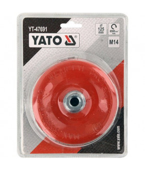 Щетка чашка зачистная из стальных плетеных проводов для ушм Yato ø125 мм 6500 об/мин М14 YT-47691