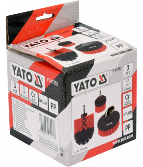 Щітки з нейлоновим ворсом для дриля Yato hex-1/4" 3 шт YT-47553