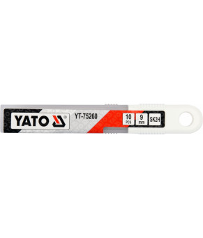 Лезвия стальные с отламывающимися сегментами Yato 9 мм 10 шт YT-75260