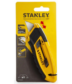 Нож с выдвижным трапециевидным лезвием Stanley: 4 позиции, в металлическом корпусе STHT10432-0