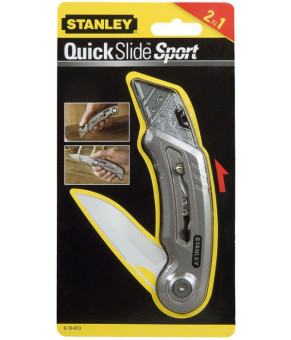 Нож складной Stanley с двумя лезвиями "Quickslide Sport Utility Knife" 120 мм 0-10-813