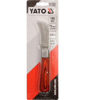 Нож складной Yato с лезвием 75 мм 190 мм YT-7601