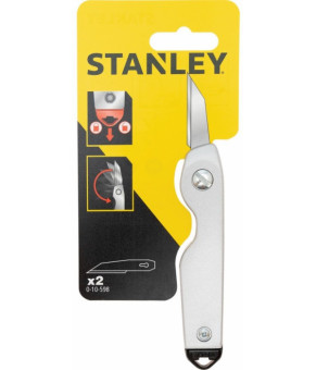 Нож складной для мелких работ Stanley 110 мм + 2 запасные лезвия 0-10-598