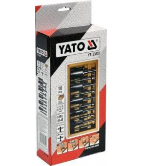 Набор сверл по дереву: коронки и фрезы Yato 15-35 мм 110/90 мм 10 шт YT-33837