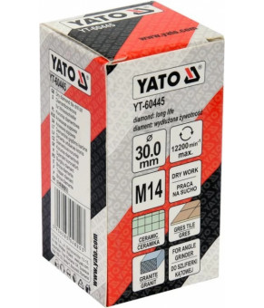 Сверло по керамике и гресу с алмазным напылением Yato 30 мм М14 YT-60445