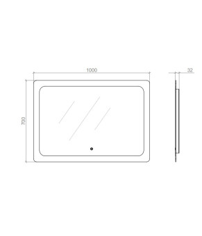 Зеркало Mirater Led 1 100 см 2 5