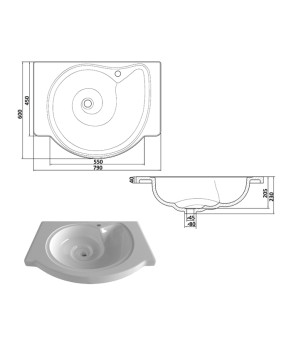 Умивальник Snail Наутілус Антрацит глянець 101A600