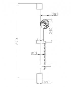 Штанга душевая L-80 Imprese 8012003