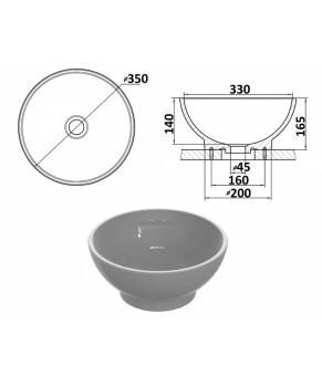 Умывальник Snail Селена Антрацит МАТ 104A600M