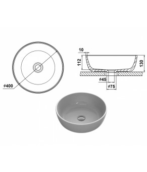Умывальник Snail Сакура Белый МАТ 177A100M