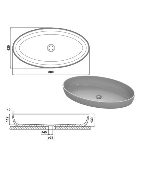 Умывальник Snail Фараон Сапфир МАТ 169A801M