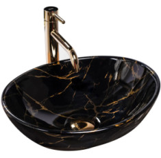купити недорого Раковина Rea Sofia Black Marble Shiny REA-U5611