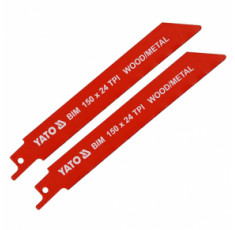 Полотна по дереву та металу біметалічні для шабельної пили Yato 150 x 1 мм 24 зуба/1" 2 шт YT-33932