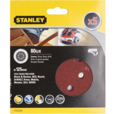 Бумага шлифовальная круглая Stanley 125 мм P80 5 шт STA32032-XJ