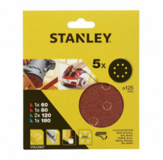 Папір круглі шліфувальні Stanley 125 мм 5 шт STA32047-XJ