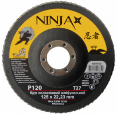 Круг лепестковый шлифовальный Virok Ninja Т27 125х22 мм Р120 65V512