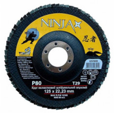 Круг лепестковый шлифовальный выпуклый Virok Ninja Т29 125х22 мм Р80 65V608