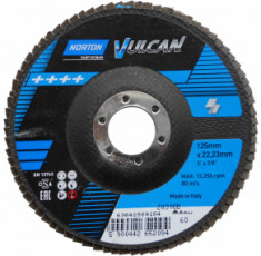 Круг шлифовальный лепестковый Norton Vulcan 125х22 мм Р60 зерно с электрокорунда 70V852