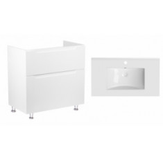 Комплект Qtap тумба для підлоги Scorpio 800х825х460 мм White + раковина врізна Albatross QT71SC43959