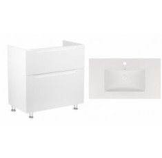 Комплект Qtap тумба для підлоги Scorpio 800х825х460 мм White + раковина врізна Albatross New QT71SC43963