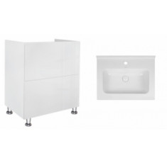 Комплект Qtap тумба для підлоги Tern 600х725х437 мм White + раковина врізна Albatross 01 QT71TE44085
