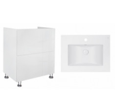 Комплект Qtap тумба для підлоги Tern 600х725х437 мм White + раковина врізна Albatross E QT71TE44087