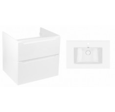 Комплект Qtap тумба подвесная Scorpio 700х585х460 мм White + раковина врезная Albatross QT71SC43969