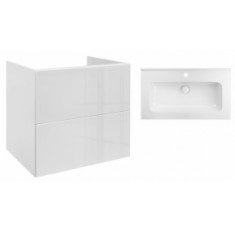 Комплект Qtap підвісна тумба Tern 800х580х437 мм White + раковина врізна Albatross 01 QT71TE44106