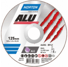 Диск отрезной по алюминию Norton-Alu A60Q 125/22,2 мм, T=1,0 мм 66252828237