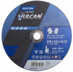 Диск отрезной по металлу и нержавеющей стали Norton Vulcan 230х22.2 мм T=3 мм 70V108
