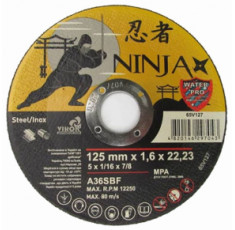 Диск отрезной по металлу и нержавеющей стали Virok Ninja 125х22.23 мм T=1.6 мм 65V127