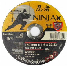 Диск отрезной по металлу и нержавеющей стали Virok Ninja 150х22.23 мм T=1.6 мм 65V150
