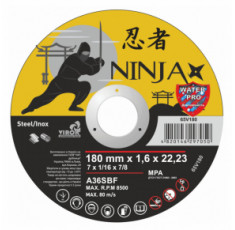 Диск отрезной по металлу и нержавеющей стали Virok Ninja 180х22.23 мм T=1.6 мм 65V180